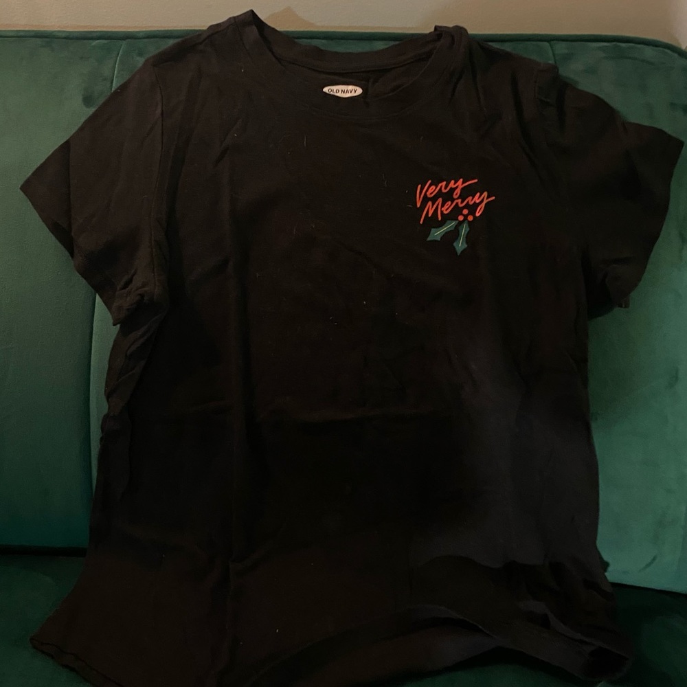 Old Navy Very Merry Christmas Tee T-Shirt Size Medium